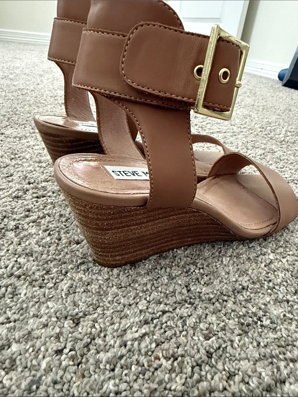 Steve Madden Women’s Nevrstp Wedge Sandal Bone Multi Snake 6.5